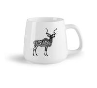 AYUEHBN Ceramic Fruit Cup Cups with Comfortable Handle Animal Deer Antelope Kunu Africa （14oz/400ml Great for Home, Office, Cafes, Gift Ideas