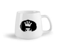 AYUEHBN Ceramic Fruit Cup Home and Office Mugs African Hairstyle Girl Woman Queen Crown （14oz/400ml Office, Home, Café, Dishwasher & Microwave Safe