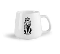 AYUEHBN Ceramic Fruit Cup Home and Office Mugs Jungle Animal Lion King Predator （14oz/400ml for Coffee, Soup, Tea, Milk, Latte, hot Cocoa, Ladies, Men