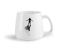 AYUEHBN Ceramic Fruit Cup Large Mugs for Hot Drinks Man's Willpower Target Victory Words （14oz/400ml Great for Home, Office, Cafes, Gift Ideas