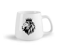 AYUEHBN Ceramic Fruit Cup Novelty Ceramic Cup Abstract Polyhedron African Lion King Crown Animal Cat （14oz/400ml Nice Xmas Gift