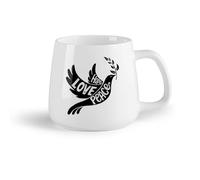 AYUEHBN Ceramic Fruit Cup Novelty Tea or Coffee Cup Dove with Olive Branch Love Peace Hope （14oz/400ml Great for Home, Office, Cafes, Gift Ideas