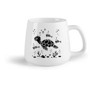 AYUEHBN Ceramic Fruit Cup Novelty Tea or Coffee Cup Funny Little Turtle Ocean Marine Animals （14oz/400ml for Espresso, Tea- Set