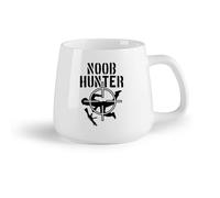 AYUEHBN Ceramic Fruit Cup Porcelain Coffee Mugs Noob Hunter Gamer Video Games Shooting （14oz/400ml Coffee, Tea, Latte, Milk, Cocoa, Juice and Other Hot Drinks