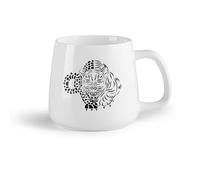 AYUEHBN Ceramic Fruit Cup Porcelain Cups Jaguar Panther Jungle Hunter Big Cat Animal （14oz/400ml for Coffee, Soup, Tea, Milk, Latte, hot Cocoa, Ladies, Men