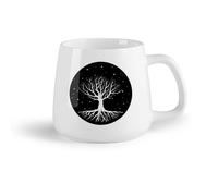 AYUEHBN Ceramic Fruit Cup Stoneware Coffee Mugs with Handle Night Tree Branch Roots Stars （14oz/400ml Stylish & Durable - Microwave & Dishwasher Safe