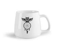 AYUEHBN Ceramic Fruit Cup Stoneware Cups for Coffee, Tea, Owl Night Bird Dreamcatcher （14oz/400ml for Coffee, Soup, Tea, Milk, Latte, hot Cocoa, Ladies, Men