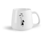 AYUEHBN Ceramic Fruit Cup Tea, Coffee and Hot Chocolate Cups Flowers Beautiful Girl Teen （14oz/400ml Dishwasher Microwave Safe,for Office and Home