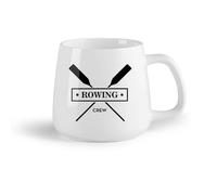 AYUEHBN Ceramic Fruit Cup White Ceramic Coffee Mugs Rowing Crew GB Boating Oar Sport （14oz/400ml Coffee, Tea, Latte, Milk, Cocoa, Juice and Other Hot Drinks