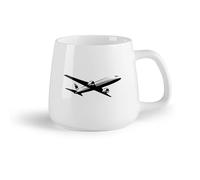AYUEHBN Ceramic Fruit Cup White Mugs Aircraft Aviation Sky Tourism Fly Plane Pilot （14oz/400ml Coffee, Tea, Latte, Milk, Cocoa, Juice and Other Hot Drinks