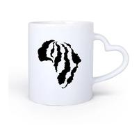 AYUEHBN Ceramic Heart-Shaped handleCeramic Coffee Mug Africa Face Profiles African Continent Afro Girls 11oz/320ml for Tea Coffee Hot Brew
