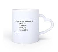 AYUEHBN Ceramic Heart-Shaped handleCeramic Drinkware for Home Programmer Coder Lifestyle Geek Code 11oz/320ml Dishwasher Microwave Safe,for Office and Home