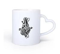 AYUEHBN Ceramic Heart-Shaped handleCeramic Tea Cup Ancient Indian God Rama Hindu Hinduism Yoga 11oz/320ml Coffee, Tea, Latte, Milk, Cocoa, Juice and Other Hot Drinks