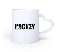 AYUEHBN Ceramic Heart-Shaped handleCoffee Cups with Handle Hockey Word Player Sports ation 11oz/320ml Humorous Gift for Coffee Lovers, Work Besties, Coworkers & Friends