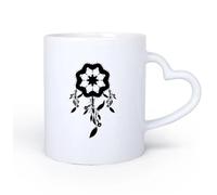 AYUEHBN Ceramic Heart-Shaped handleCoffee & Hot Drinks Dream Catcher Dreamcatcher Amulet Feather 11oz/320ml Ceramic Coffee Mug for Cappuccino Tea, Milk,