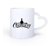 AYUEHBN Ceramic Heart-Shaped handleCoffee Mug, Chemistry Glassware Words Lab Classroom School 11oz/320ml Coffee, Tea, Latte, Milk, Cocoa, Juice and Other Hot Drinks