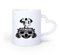 AYUEHBN Ceramic Heart-Shaped handleDurable Mugs Bodybuilding Muscles Gymnastics Fitnesscenter Iron Sport 11oz/320ml fine China Ceramic
