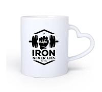 AYUEHBN Ceramic Heart-Shaped handleDurable Mugs Iron Fitnesscenter Bodybuilding Motivation Training 11oz/320ml fine China Ceramic