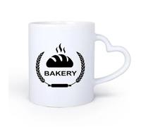 AYUEHBN Ceramic Heart-Shaped handleLarge Mugs for Hot Drinks Bakery Shop House Bake Baker Idea 11oz/320ml Coffee, Tea, Latte, Milk, Cocoa, Juice and Other Hot Drinks