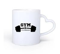 AYUEHBN Ceramic Heart-Shaped handleMug - Ceramic Athletic Fitnesscenter Club Iron Gymnastics Bodybuilding Sport 11oz/320ml and Microwave-Safe