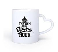 AYUEHBN Ceramic Heart-Shaped handleNovelty Ceramic Cup Lifestyle Gymnastics Fitnesscenter Man Sports Phrase Words 11oz/320ml Restaurant, Office