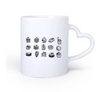 AYUEHBN Ceramic Heart-Shaped handlePersonalised Mugs Bakery Store Candy Cake Sweet Kitchen Cafe 11oz/320ml for Coffee, Soup, Tea, Milk, Latte, hot Cocoa, Ladies, Men