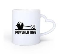 AYUEHBN Ceramic Heart-Shaped handlePersonalised Mugs Powerlifting Gymnastics Fitnesscenter Iron Sports Motivation 11oz/320ml and Microwave-Safe