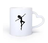 AYUEHBN Ceramic Heart-Shaped handlePorcelain Latte Tea Cup African Woman Afro Hairstyle Silhouette 11oz/320ml Great for Home, Office, Cafes, Gift Ideas