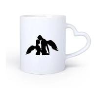 AYUEHBN Ceramic Heart-Shaped handleStoneware Coffee Mugs with Handle Love Sex Angels 11oz/320ml for Coffee, Soup, Tea, Milk, Latte, hot Cocoa, Ladies, Men