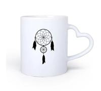 AYUEHBN Ceramic Heart-Shaped handleTea and Coffee Cups Dream Catcher Dreamcatcher Native American Talisman 11oz/320ml Nice Xmas Gift