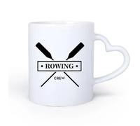 AYUEHBN Ceramic Heart-Shaped handleWhite Ceramic Coffee Mugs Rowing Crew GB Boating Oar Sport 11oz/320ml Coffee, Tea, Latte, Milk, Cocoa, Juice and Other Hot Drinks