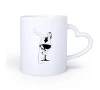 AYUEHBN Ceramic Heart-Shaped handleWhite Mugs Cocktail Girl Wineglass Party Drink Bar Night Club 11oz/320ml Great for Home, Office, Cafes, Gift Ideas