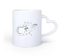 AYUEHBN Ceramic Heart-Shaped handleWhite Mugs Electric Guitar Musical Notes Instrument Music School 11oz/320ml Great for Home, Office, Cafes, Gift Ideas