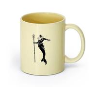 AYUEHBN Ceramics Ceramic Coffee Cup Poseidon God Fantasy Marine Nautical Trident （11oz/320ml） Dishwasher Microwave Safe,for Office and Home Beige