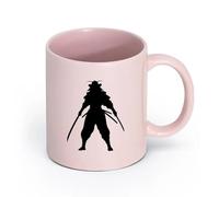 AYUEHBN Ceramics Ceramic Coffee Cup Samurai Japanese Warrior Fighter Ronin Catana （11oz/320ml） Ceramic Coffee Mug for Cappuccino Tea, Milk, Pink