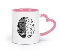 AYUEHBN Ceramics Ceramic Coffee Mug Brain Chip Engineer Geek Computer Artificial Intelligence （11oz/320ml） for Home and Office Pink