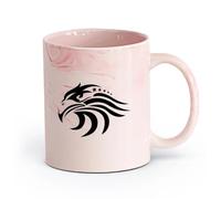 AYUEHBN Ceramics Ceramic Coffee Mug Eagle Head Bird Tribal American USA Symbol Stars （11oz/320ml） Great Gift for Lovers Marble Pink