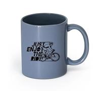 AYUEHBN Ceramics Ceramic Coffee Mug Just Enjoy The Ride Bicycle Cyclist Sports （11oz/320ml） Stylish & Durable - Microwave & Dishwasher Safe Blue-Gray