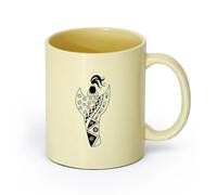 AYUEHBN Ceramics Ceramic Coffee Mug Silhouette National Costume of African Woman （11oz/320ml） Stylish & Durable - Microwave & Dishwasher Safe Beige