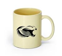 AYUEHBN Ceramics Ceramic Coffee Mug Snake Predator Head Animal Fangs Teeth Bite （11oz/320ml） Stylish & Durable - Microwave & Dishwasher Safe Beige