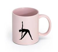 AYUEHBN Ceramics Ceramic Coffee Mug Yoga Pose Beautiful Girl Healthy Life Sports （11oz/320ml） Ceramic Coffee Mug for Cappuccino Tea, Milk, Pink