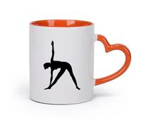 AYUEHBN Ceramics Ceramic Coffee Mug Yoga Pose Beautiful Girl Healthy Life Sports （11oz/320ml） Ceramic Coffee Mug for Cappuccino Tea, Milk, Orange