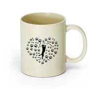 AYUEHBN Ceramics Ceramic Cup Dog Standing On Hind Legs Heart with Paw Prints （11oz/320ml） Humorous Gift for Coffee Lovers, Work Besties, Coworkers & Friends Light Yellow