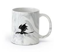 AYUEHBN Ceramics Ceramic Cup for Coffee Tea Cocoa Dragon Flying Fantasy Monsters （11oz/320ml） Cappuccino, Latte Macchiato, Tea, Espresso Marble Black