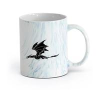 AYUEHBN Ceramics Ceramic Cup for Coffee Tea Cocoa Dragon Flying Fantasy Monsters （11oz/320ml） Cappuccino, Latte Macchiato, Tea, Espresso Marble Blue