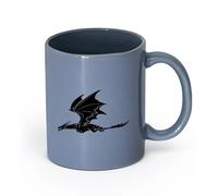 AYUEHBN Ceramics Ceramic Cup for Coffee Tea Cocoa Dragon Flying Fantasy Monsters （11oz/320ml） Cappuccino, Latte Macchiato, Tea, Espresso Blue-Gray