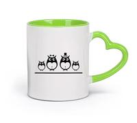 AYUEHBN Ceramics Ceramic Cup for Coffee Tea Cocoa Funny Penguins Animals Arctic （11oz/320ml） Office, Home, Café, Dishwasher & Microwave Safe Green