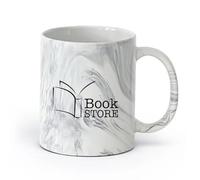 AYUEHBN Ceramics Ceramic Cup for Coffee Tea Cocoa Reading Library Bookstore （11oz/320ml） for Coffee, Soup, Tea, Milk, Latte, hot Cocoa, Ladies, Men Marble Black