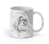 AYUEHBN Ceramics Ceramic Cup for Coffee Tea Cocoa Unicorn Fantasy Myth （11oz/320ml） Humorous Gift for Coffee Lovers, Work Besties, Coworkers & Friends Marble Black