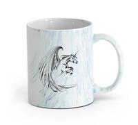 AYUEHBN Ceramics Ceramic Cup for Coffee Tea Cocoa Unicorn Fantasy Myth （11oz/320ml） Humorous Gift for Coffee Lovers, Work Besties, Coworkers & Friends Marble Blue